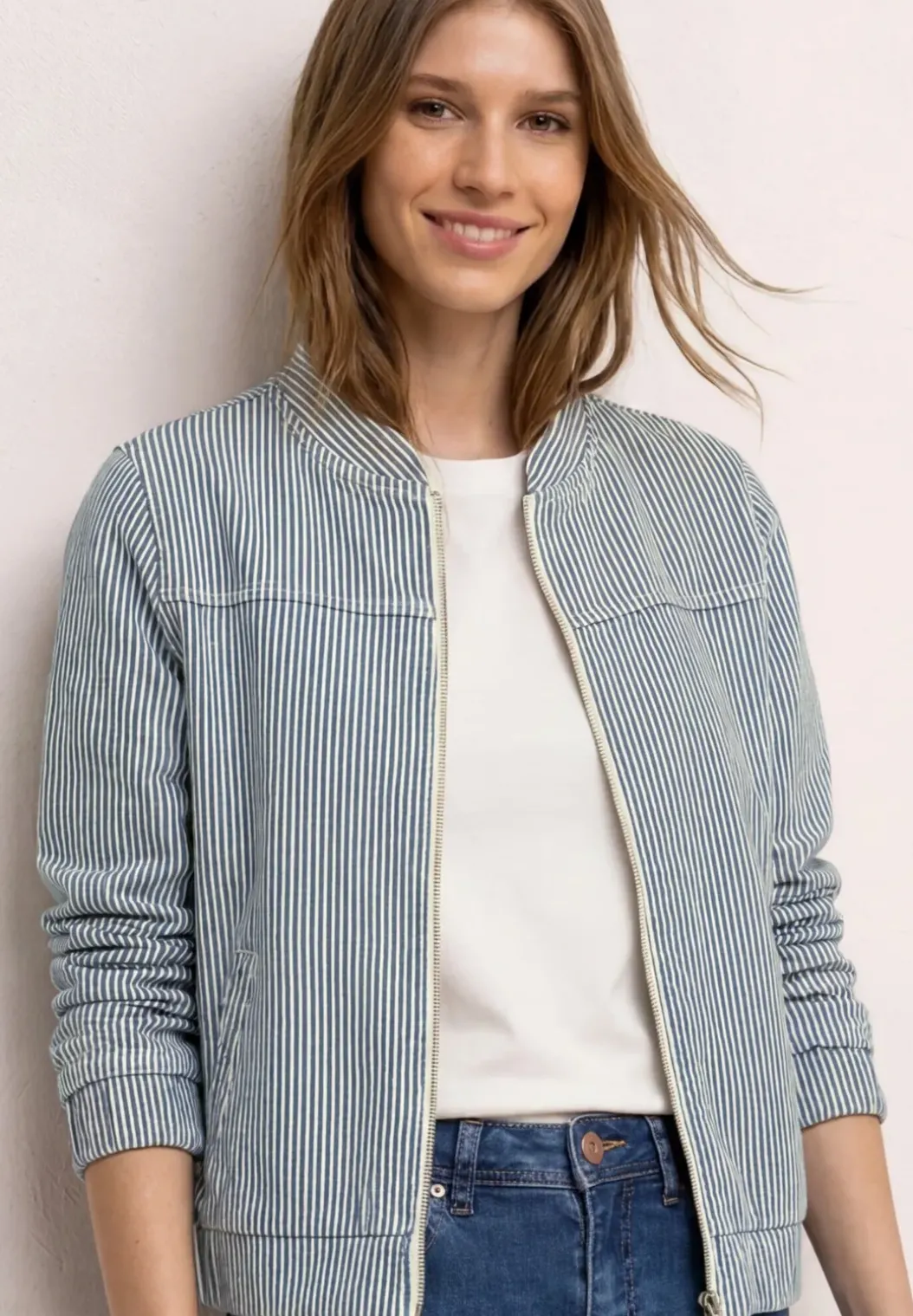 Jeans blouson met ritssluiting