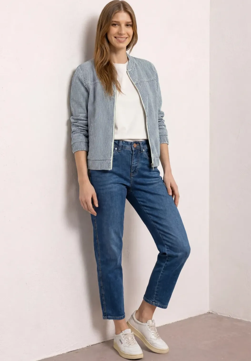 Jeans blouson met ritssluiting