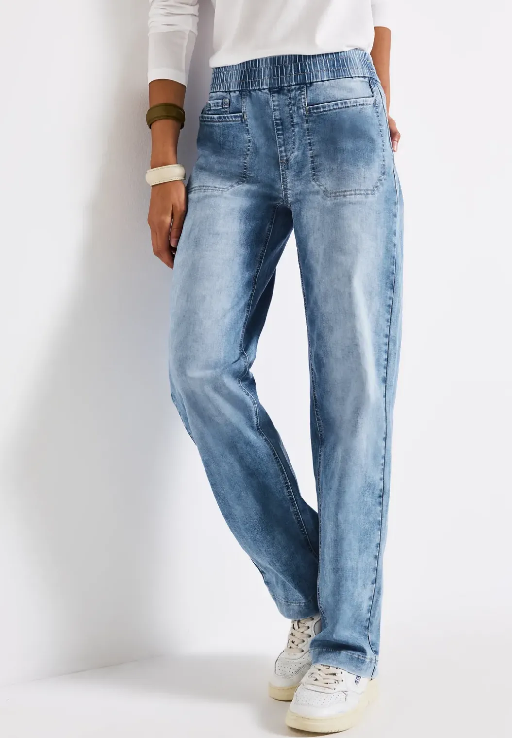 Jeans met elastische tailleband