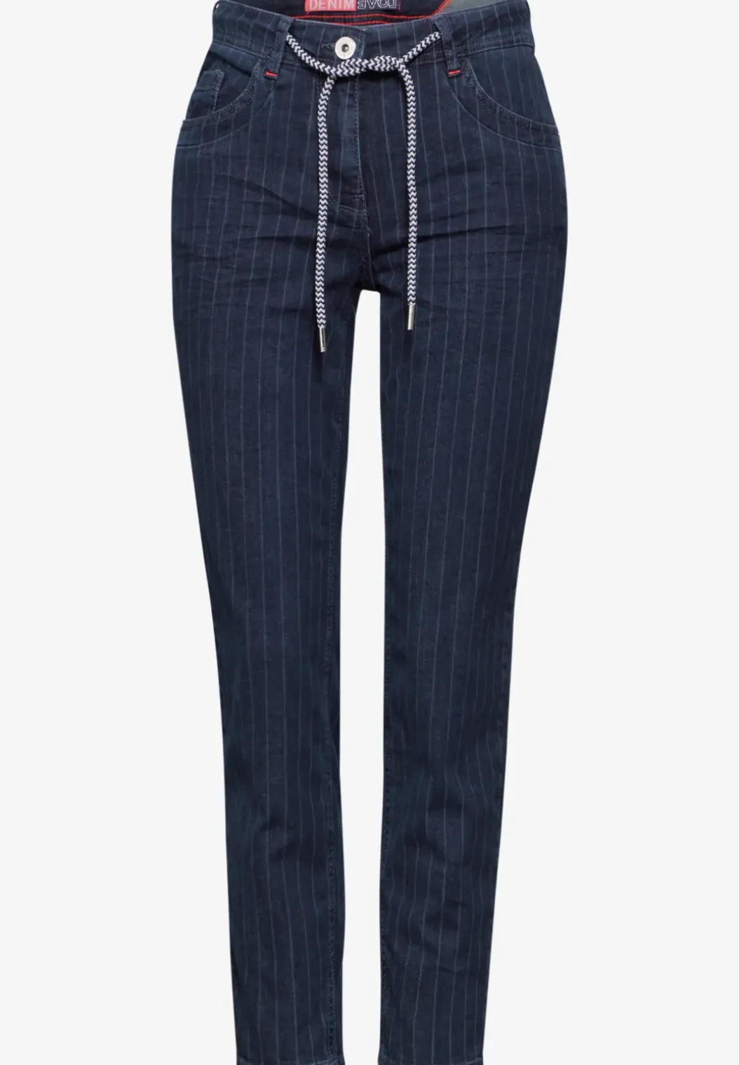 Jeans met krijtstreeplook