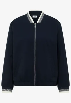 Jersey blouson met contrasterende knoopdetails