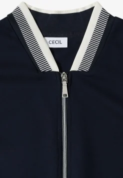 Jersey blouson met contrasterende knoopdetails