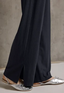 Jersey broek met split