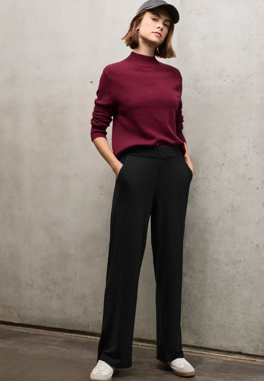 Jersey broek met split
