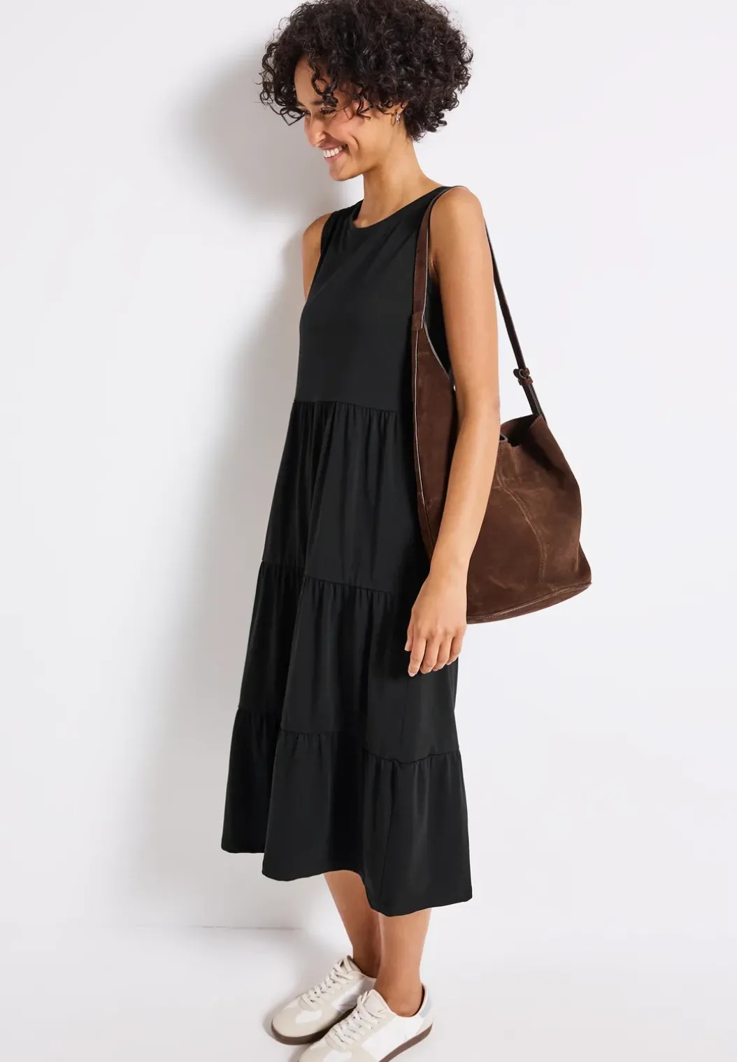 Jersey jurk met volants