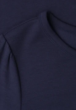 Jersey midi-jurk met pofmouwen