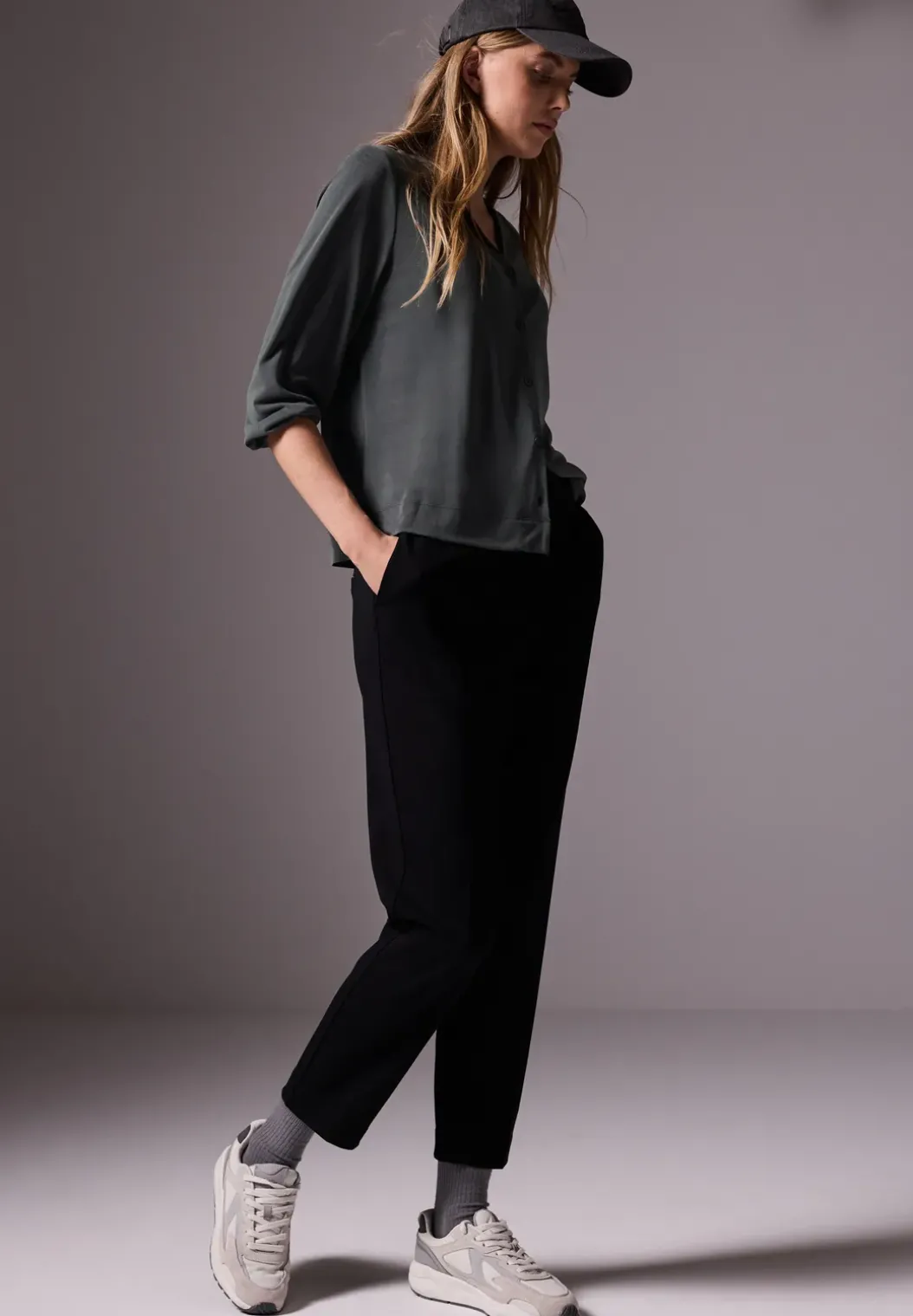 Jersey shirt in een blouse-look