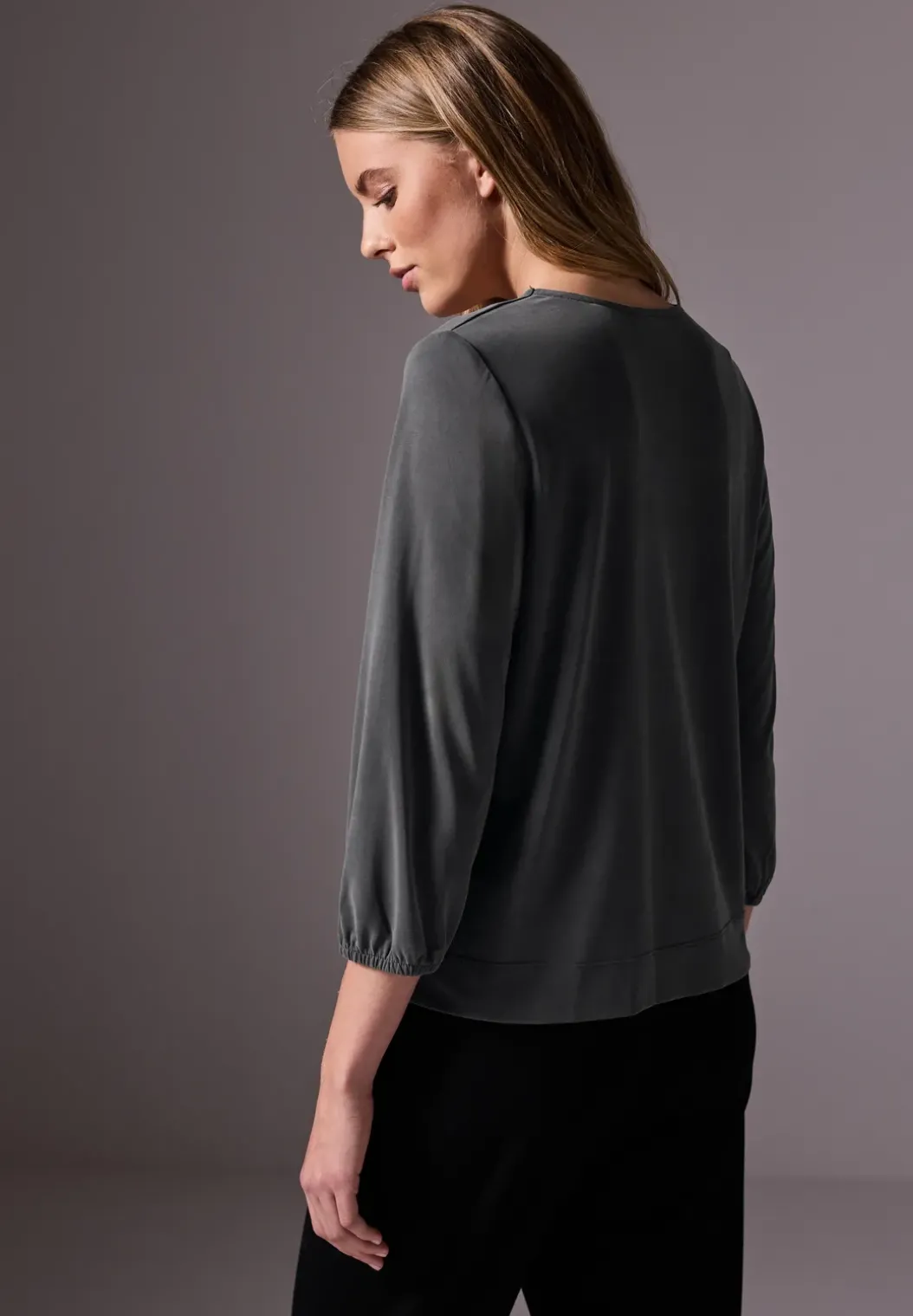 Jersey shirt in een blouse-look