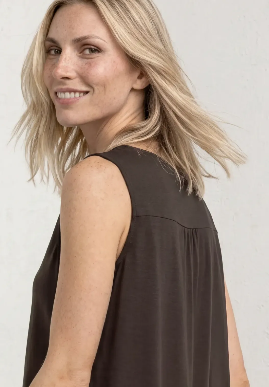 Jersey top met elastische zoom