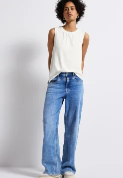 Jersey top met rimpels