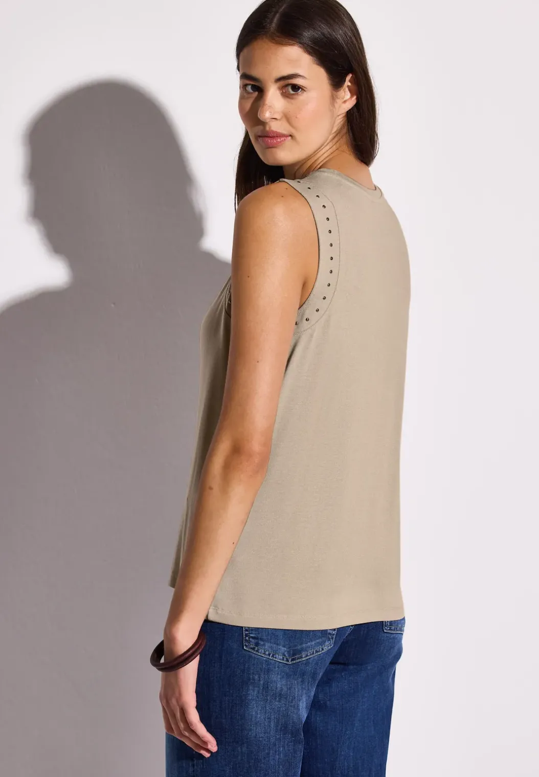 Jersey top met studs