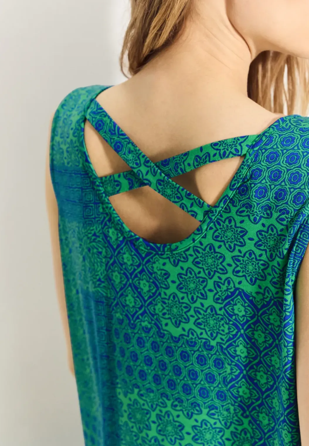 Jurk met patchworkprint