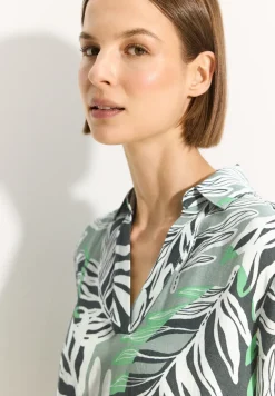 Jurk van linnenmix met print