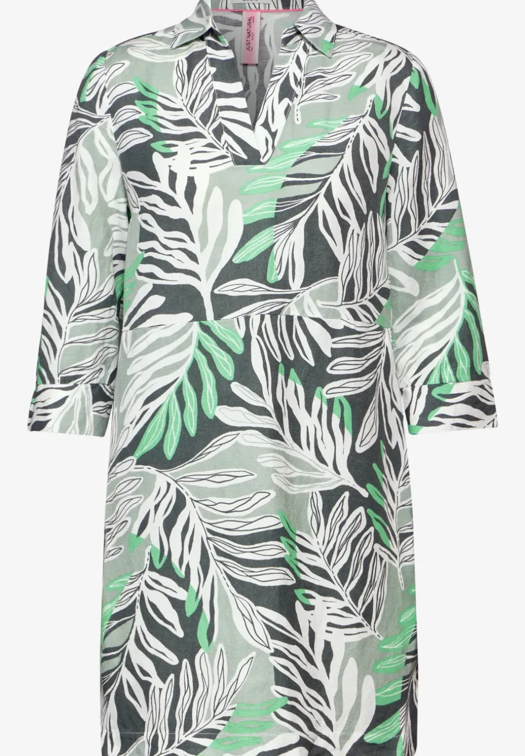 Jurk van linnenmix met print