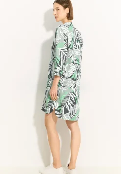 Jurk van linnenmix met print