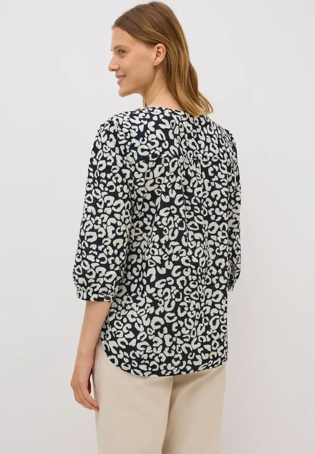 Katoenen blouse met patroon