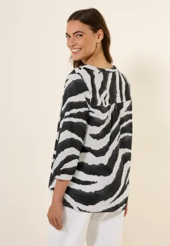 Katoenen blouse met patroon