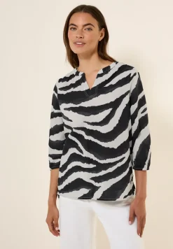 Katoenen blouse met patroon