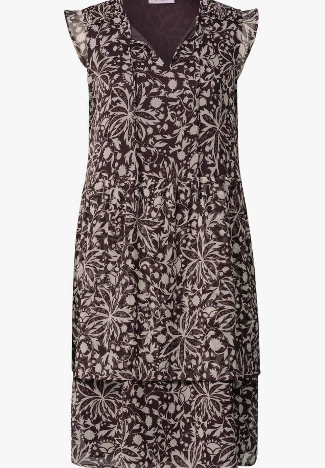 Knielange chiffon jurk met print