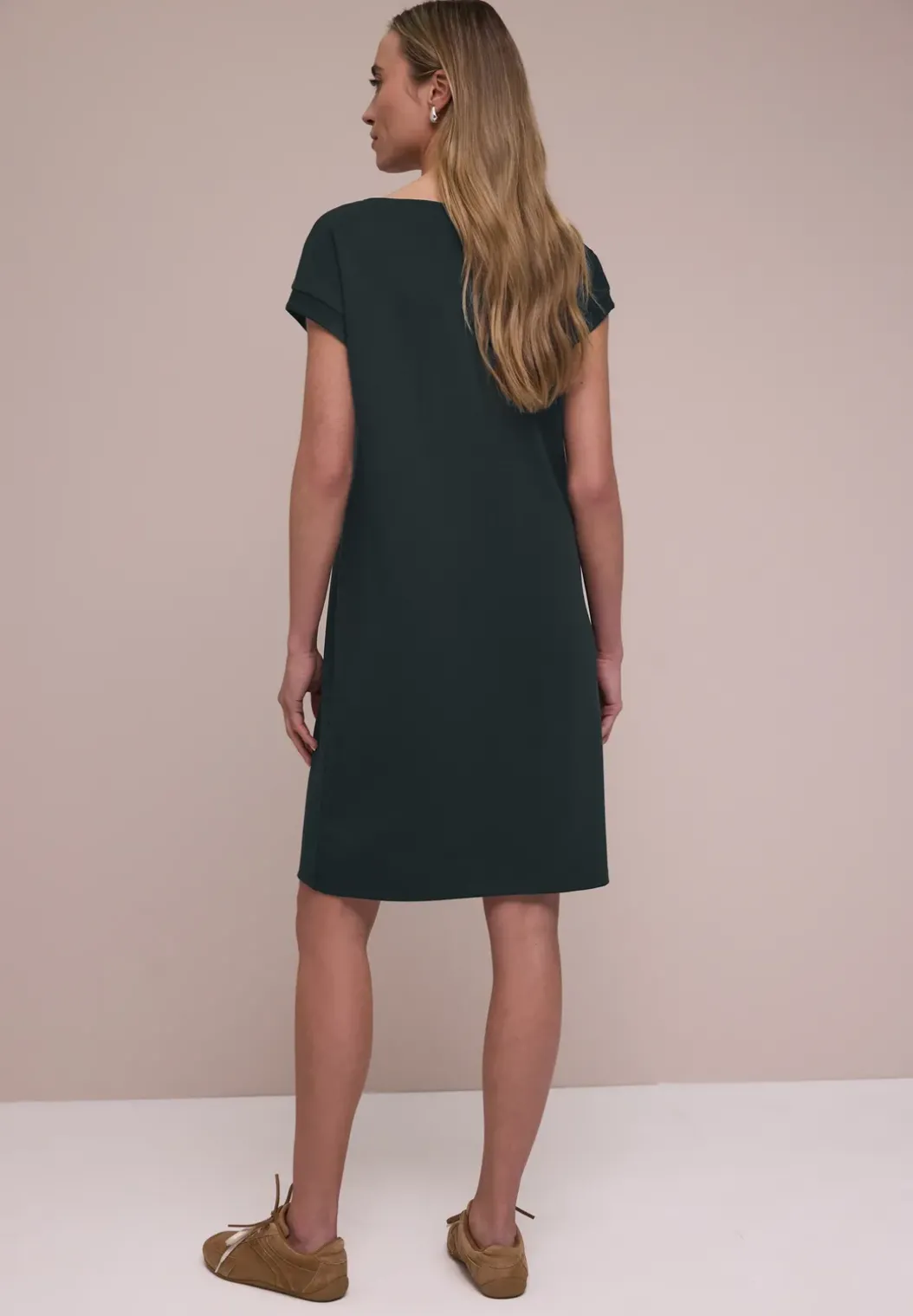 Knielange jersey jurk
