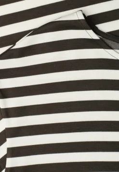 Knielange jersey jurk met strepen