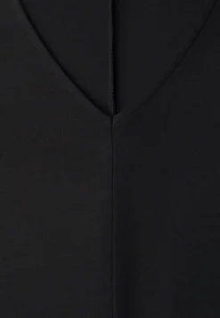 Knielange jersey jurk met korte mouwen