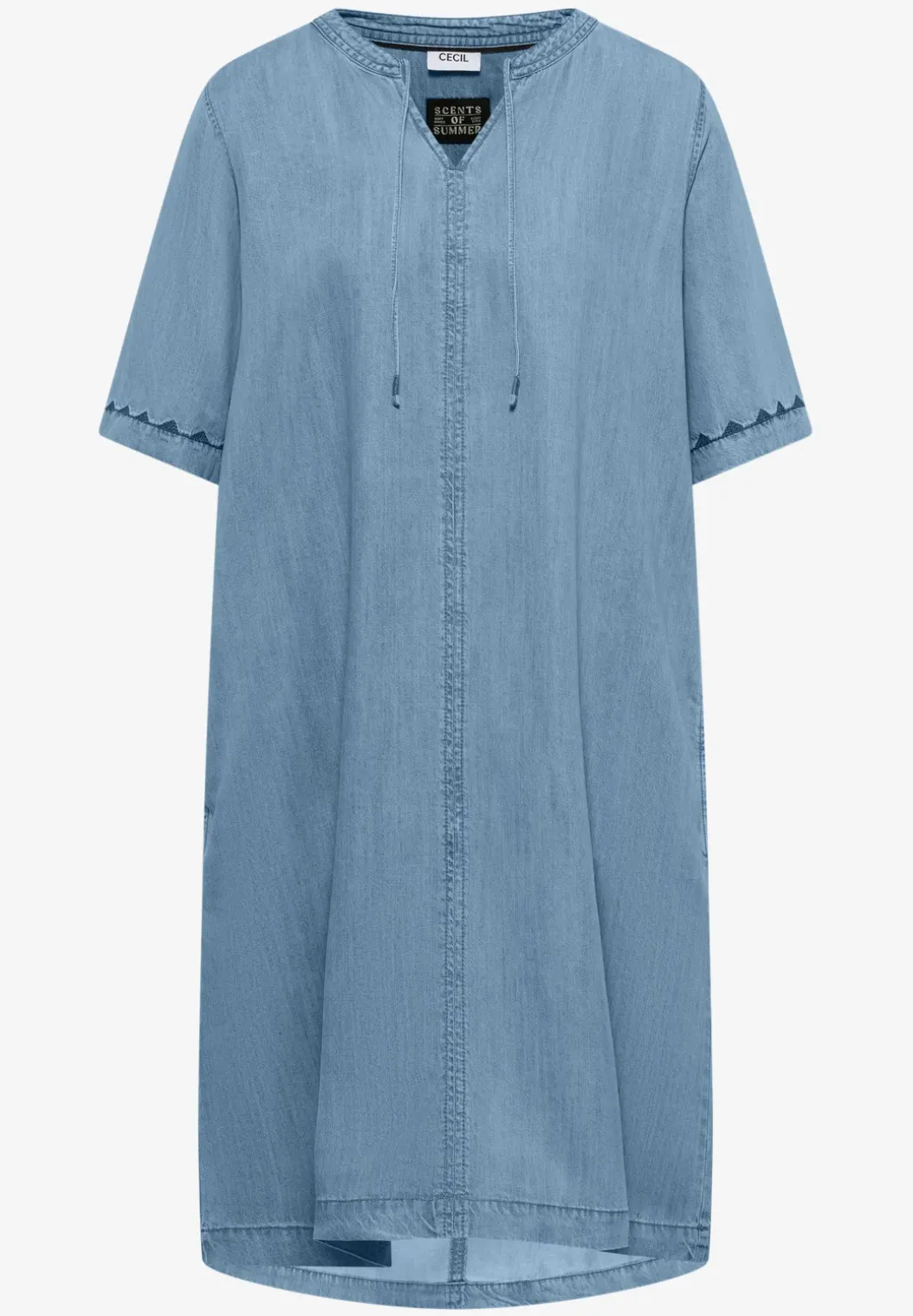 Knielange jurk in denimlook