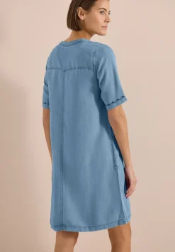Knielange jurk in denimlook