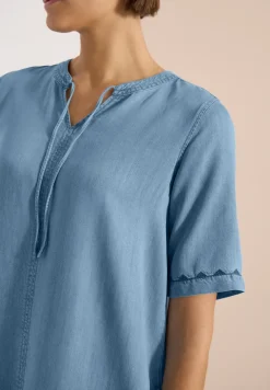 Knielange jurk in denimlook