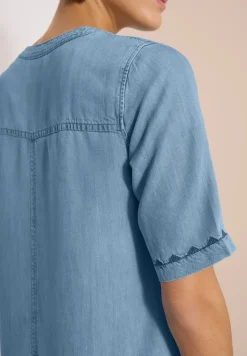 Knielange jurk in denimlook