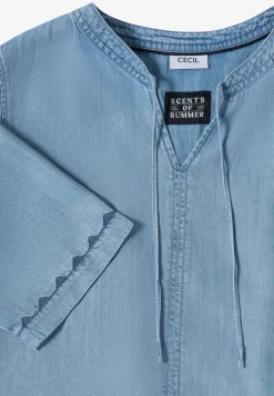 Knielange jurk in denimlook