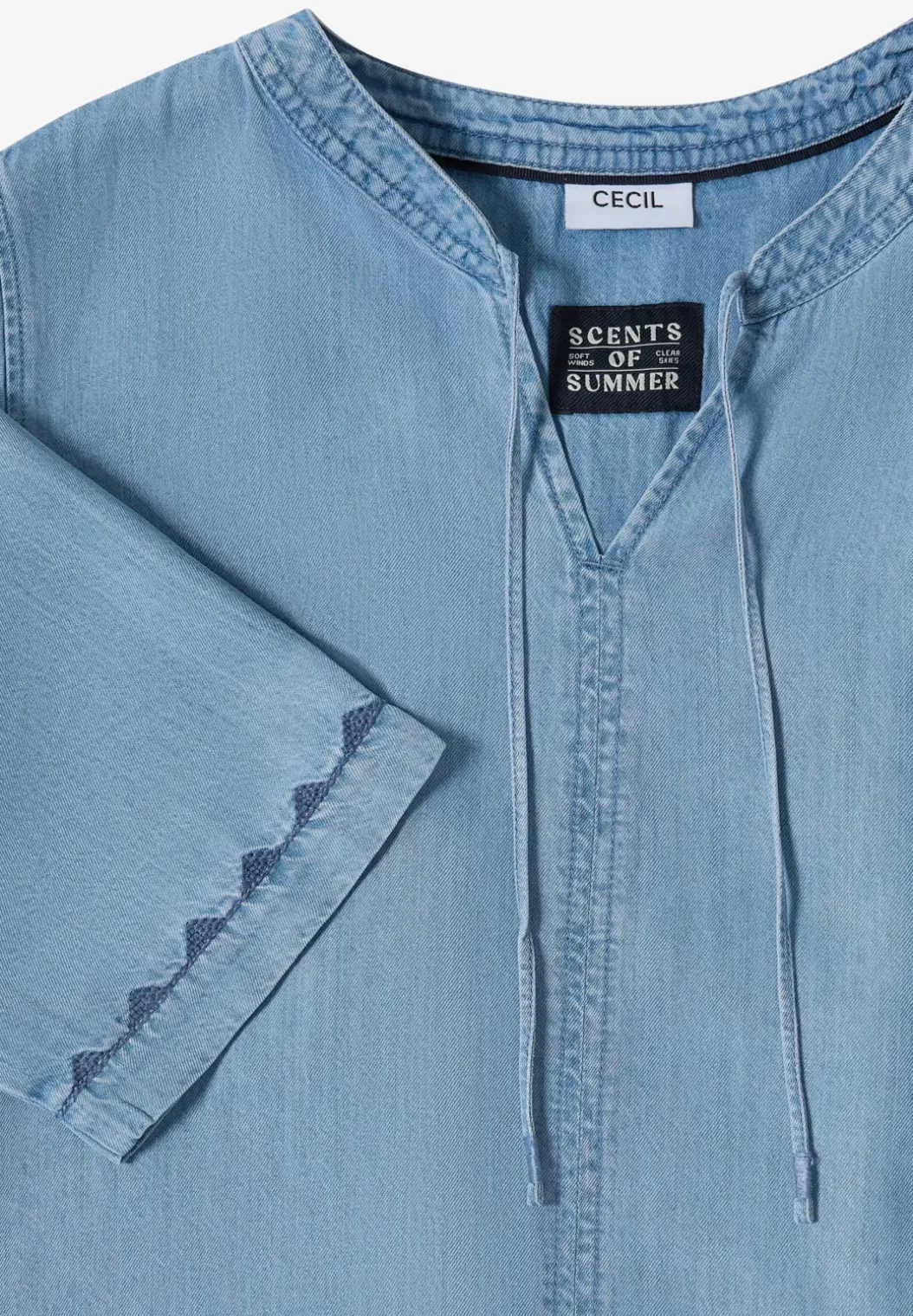 Knielange jurk in denimlook