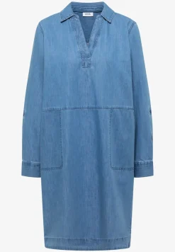 Knielange jurk in denimlook