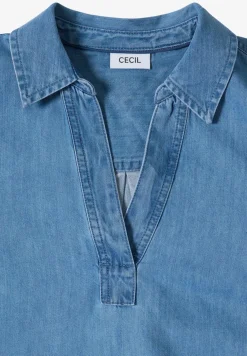 Knielange jurk in denimlook