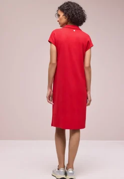 Knielange jurk in effen kleur