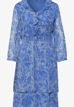 Knielange jurk met bloemenprint