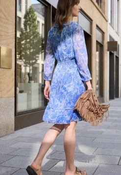 Knielange jurk met bloemenprint