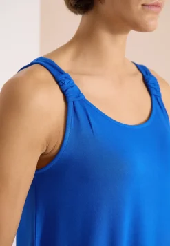 Knielange jurk met knoopdetail