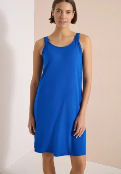 Knielange jurk met knoopdetail
