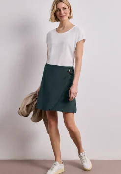 Knielange rok in wikkel-look