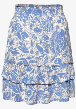 Knielange rok met bloemenpatroon