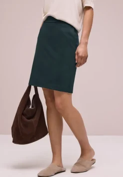 Knielange rok met paperbag tailleband