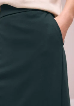 Knielange rok met paperbag tailleband