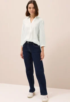Lange blouse in effen kleur