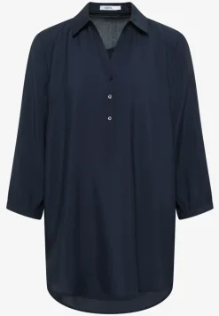 Lange blouse in effen kleur