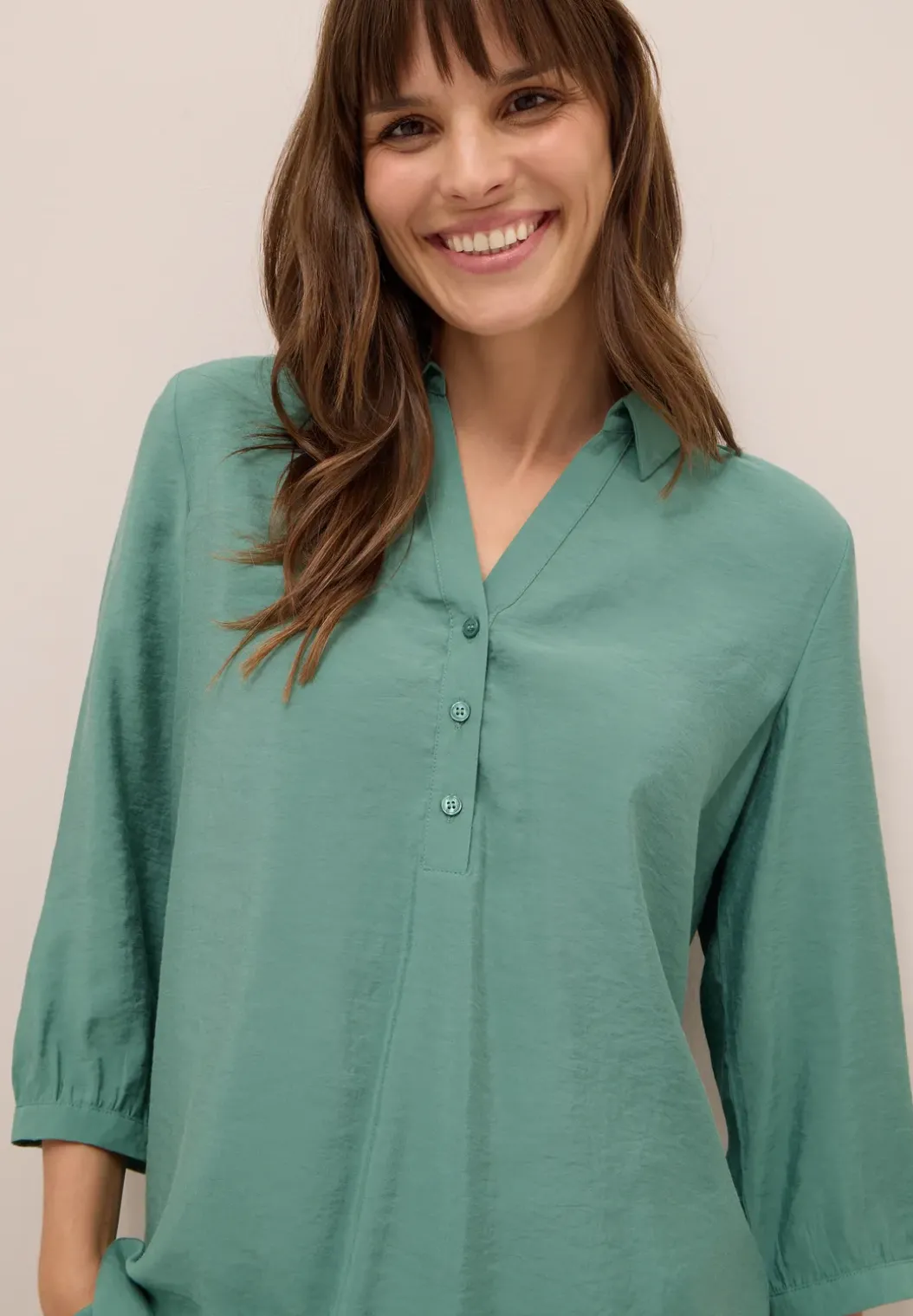 Lange blouse in effen kleur