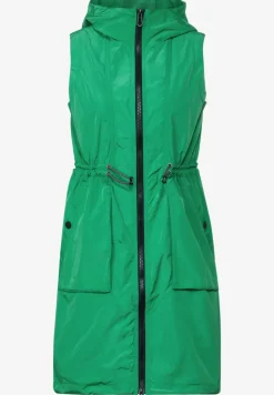 Lange bodywarmer met mesh