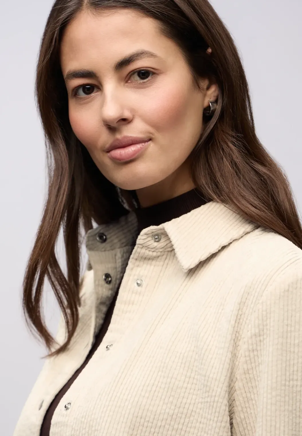 Lange corduroy overhemdblouse