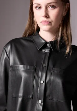 Lederlook blouse