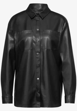 Lederlook blouse